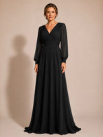 Chiffon Mother of the Bride Dress with Long Sleeves 