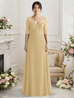 Lace Mother of the Bride Dress with Half Sleeves