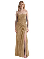 Velvet Prom Dress with Beaded Applique 