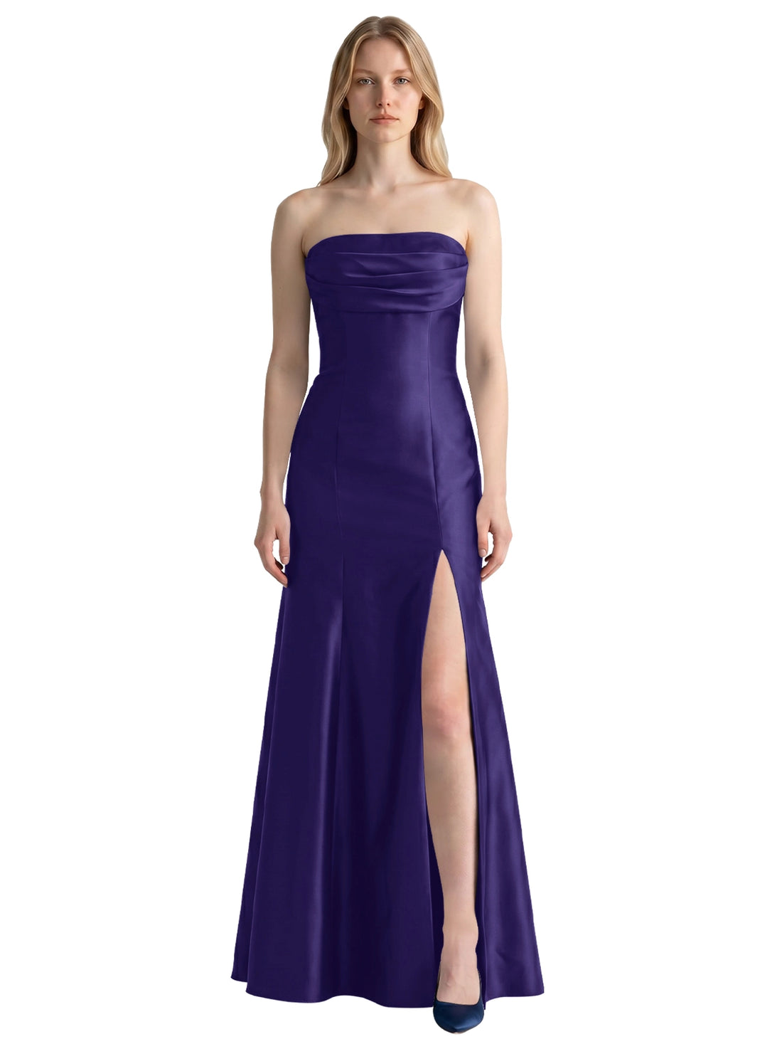 Strapless Ruched Bodice Prom Dress 
