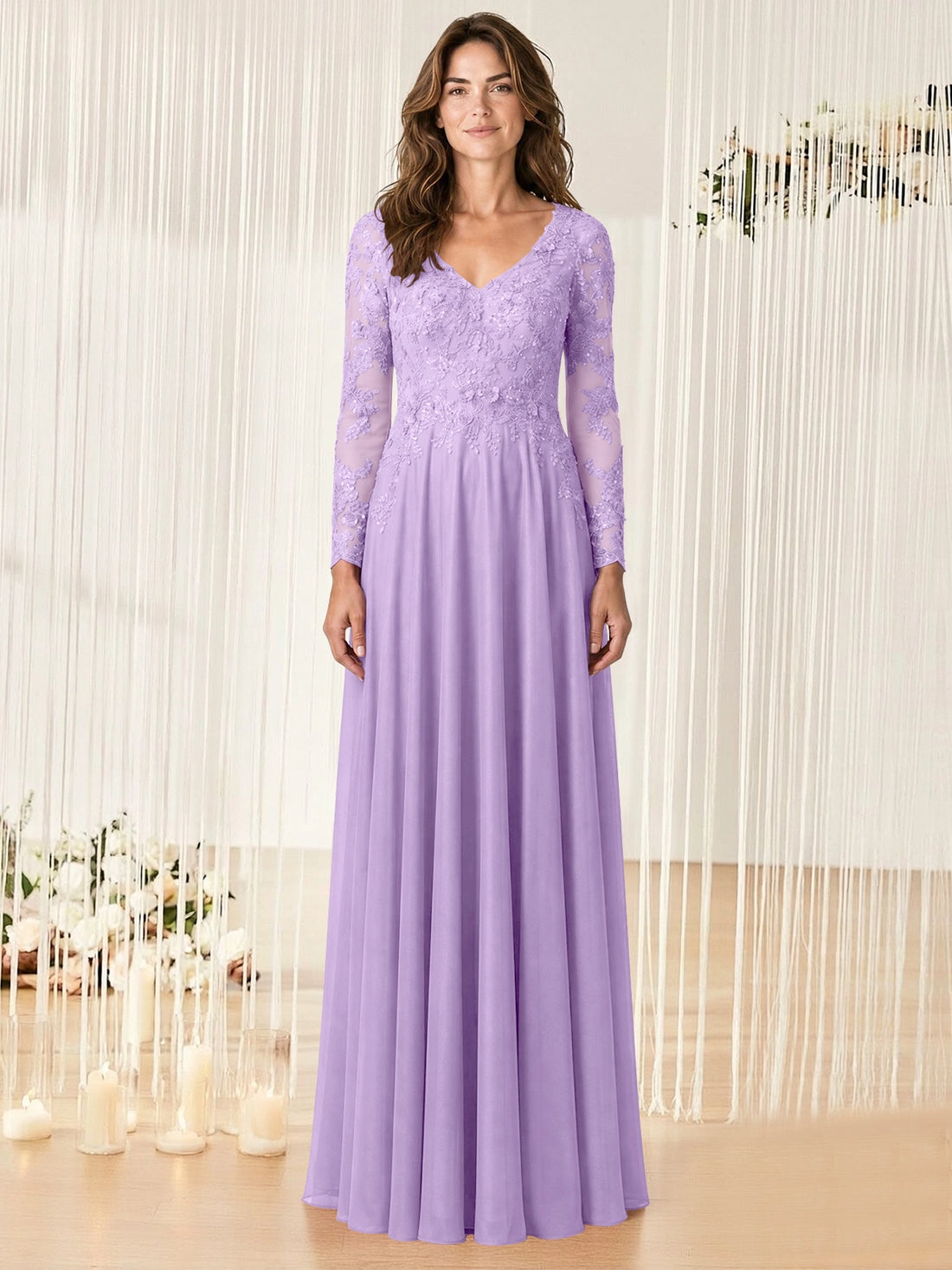 A-line Mother of the Bride Dress with Appliques