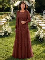 A-line Mother of the Bride Dress with Lace 