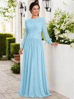 Chiffon Mother of the Bride Dress with Jewel Neckline 
