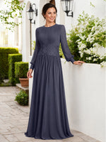 Chiffon Mother of the Bride Dress with Jewel Neckline 