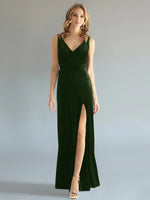 Velvet Bridesmaid Dress with Slit 