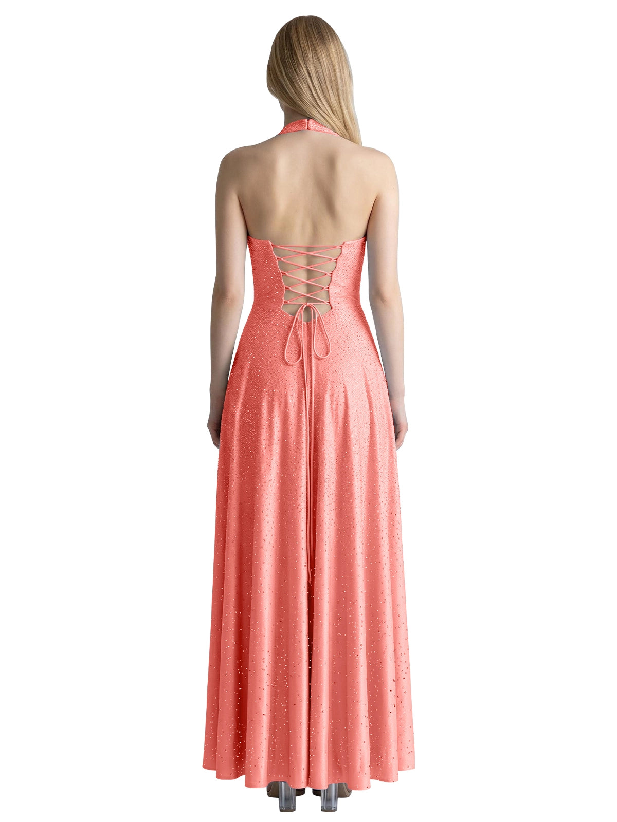 Halter Beaded Prom Dress 