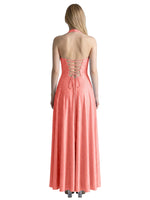 Halter Beaded Prom Dress 
