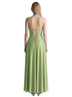 Halter Beaded Prom Dress 