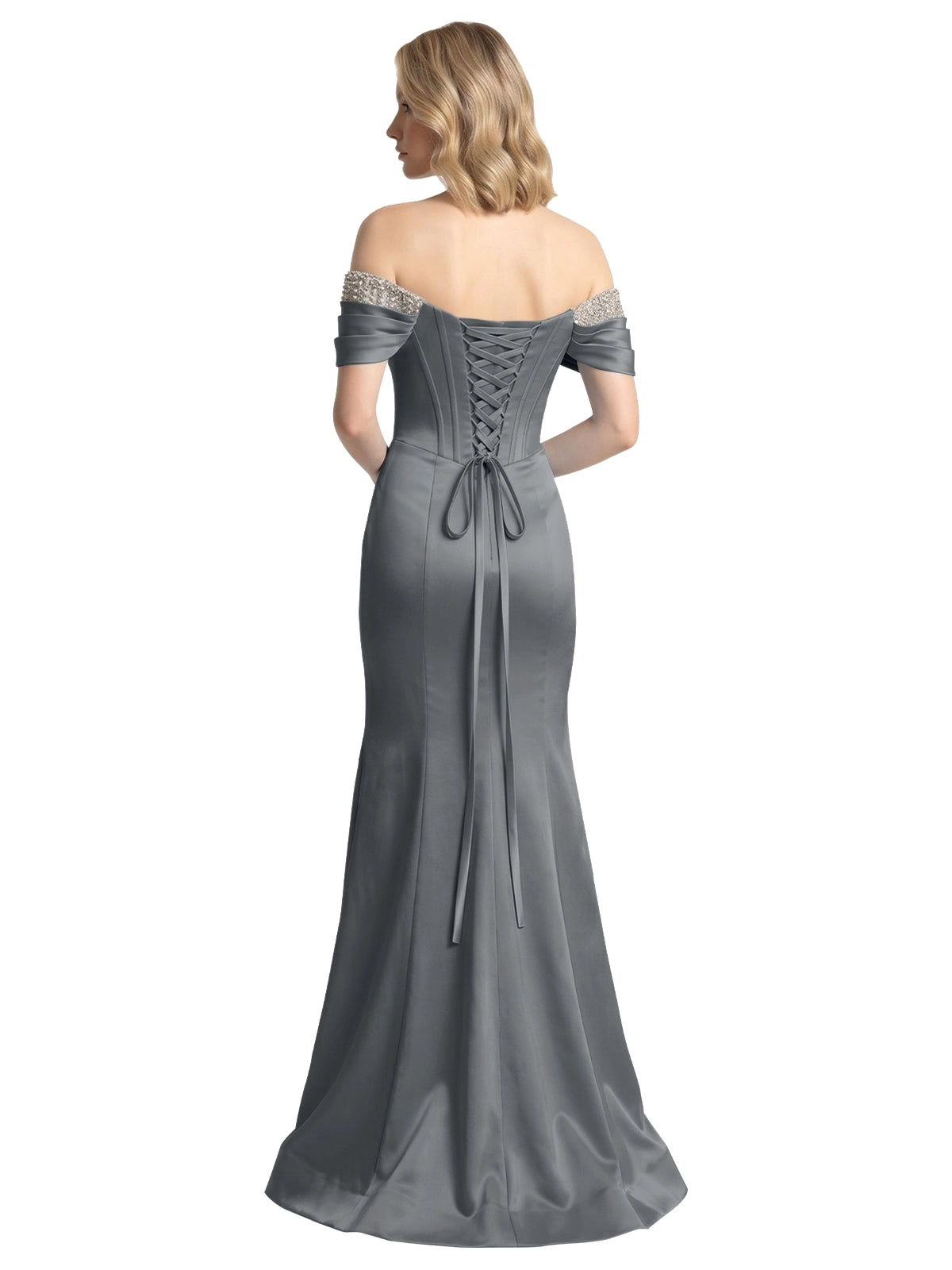 Corset Beaded Trumpet Prom Dress 