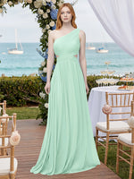One-Shoulder Side Cut-Out Bridesmaid Dress 