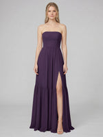 Strapless Bridesmaid Dress with Slit 