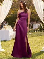 Satin Bow Accent Bridesmaid Dress 