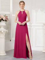 Chiffon Bridesmaid Dress with Halter 