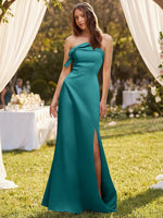 Satin Bow Accent Bridesmaid Dress 