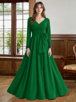 Stretch Satin Mother of the Bride Dress with Crystal