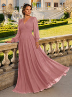 Chiffon Mother of the Bride Dress with Long Sleeves 