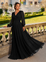 Chiffon Mother of the Bride Dress with Long Sleeves 