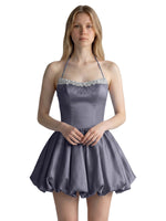 Beading Bubble Hem Mini Dress 