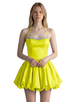 Beading Bubble Hem Mini Dress 
