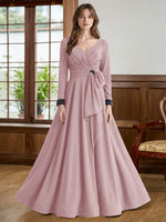 Stretch Satin Mother of the Bride Dress with Crystal
