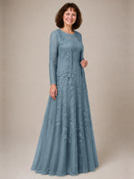 A-line Mother of the Bride Dress with Lace 