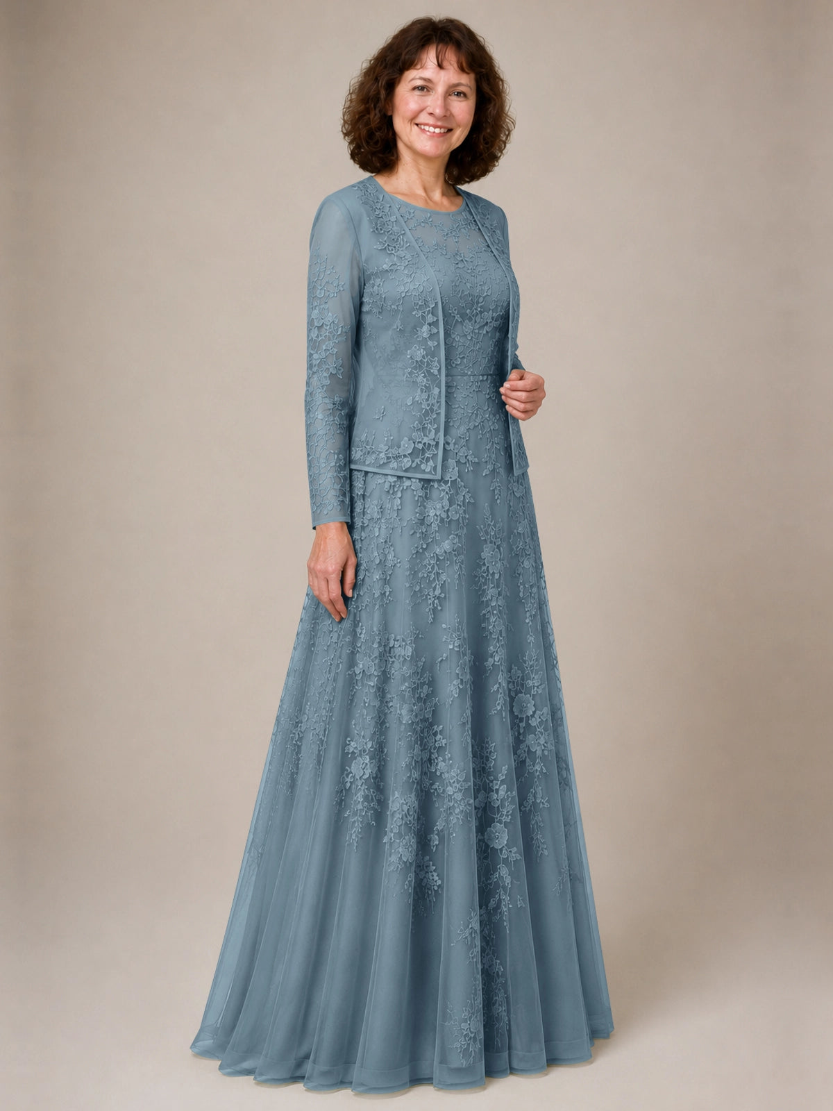 A-line Mother of the Bride Dress with Lace 