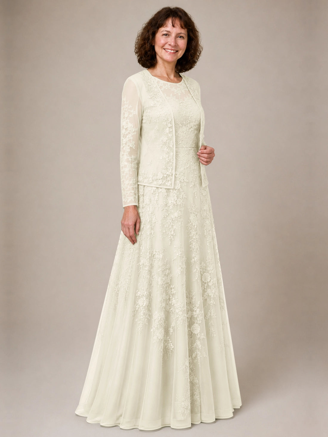 A-line Mother of the Bride Dress with Lace 