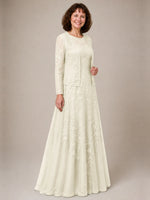 A-line Mother of the Bride Dress with Lace 