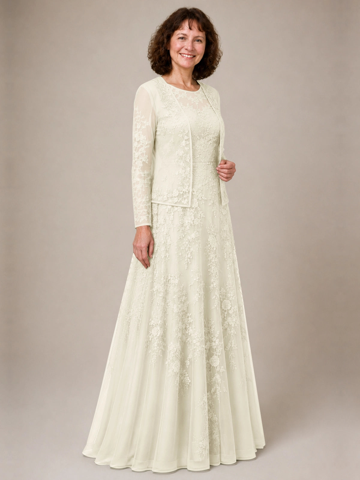 A-line Mother of the Bride Dress with Lace 