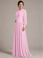 Chiffon Mother of the Bride Dress with Jewel Neckline 