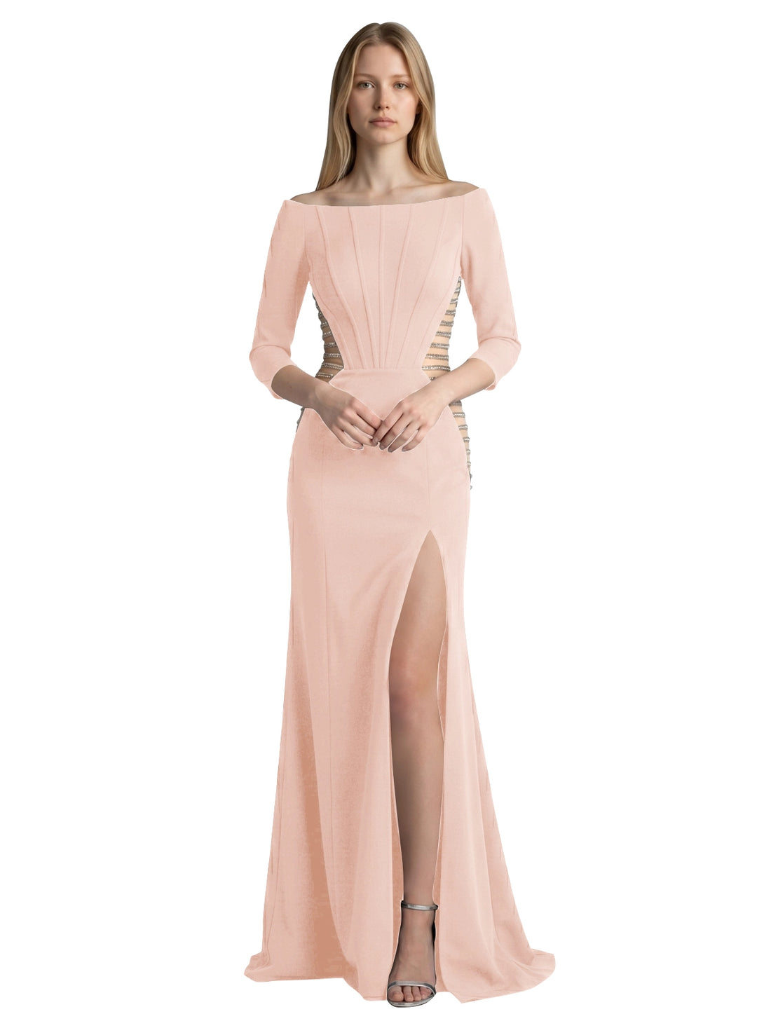Side Cutout Slit Prom Dress 