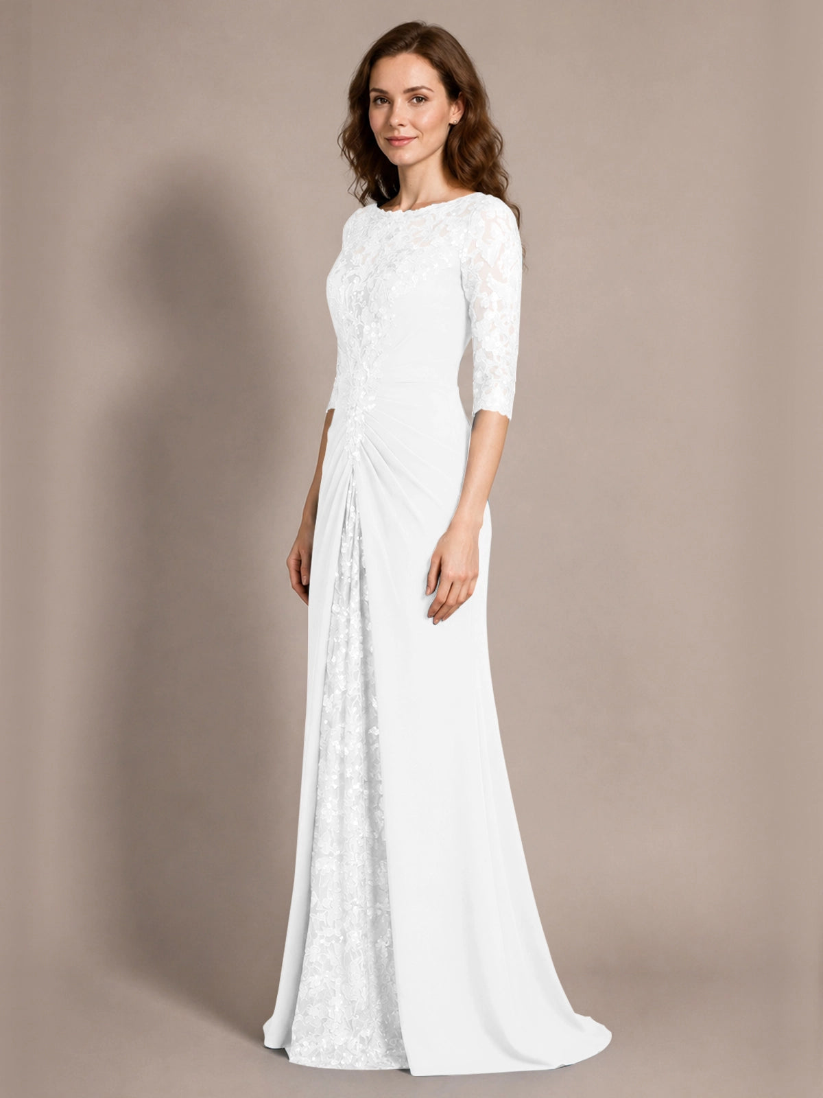 Lace Mother of the Bride Dress with Applique 