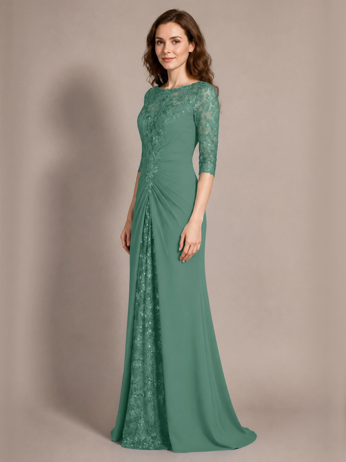 Lace Mother of the Bride Dress with Applique 