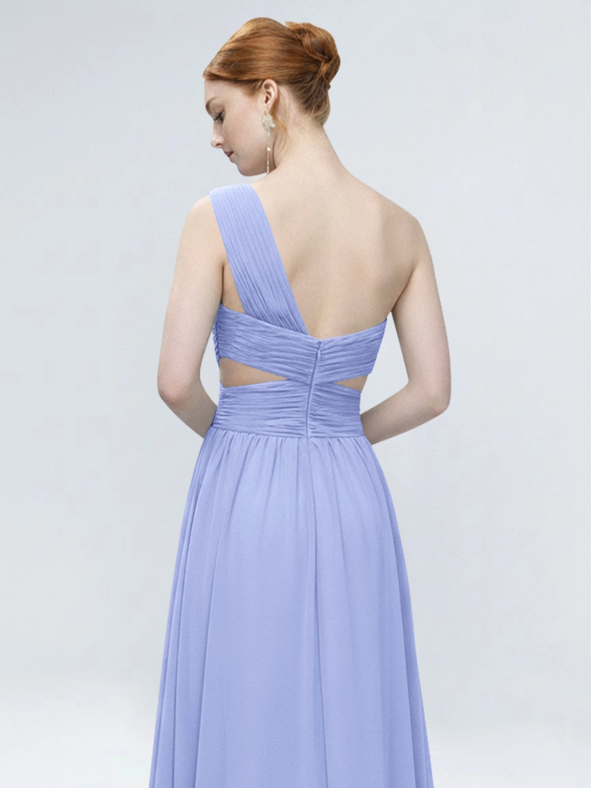 One-Shoulder Side Cut-Out Bridesmaid Dress 