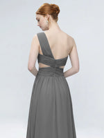 One-Shoulder Side Cut-Out Bridesmaid Dress 