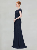 Flowy Ruffle Sheath Bridesmaid Dress 