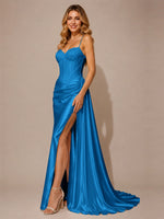 Silk-like Prom Dress with Appliques