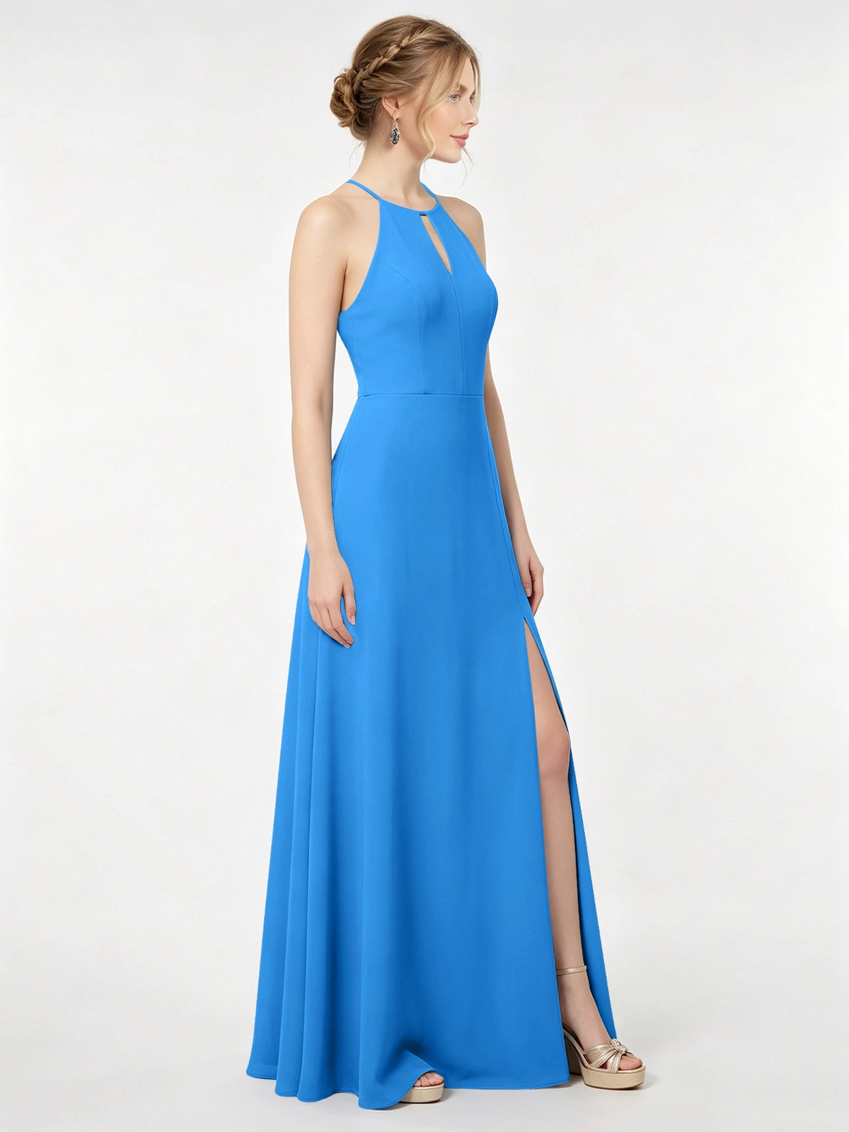 Chiffon Bridesmaid Dress with Halter 