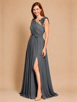 Chiffon Prom Dress with Appliques