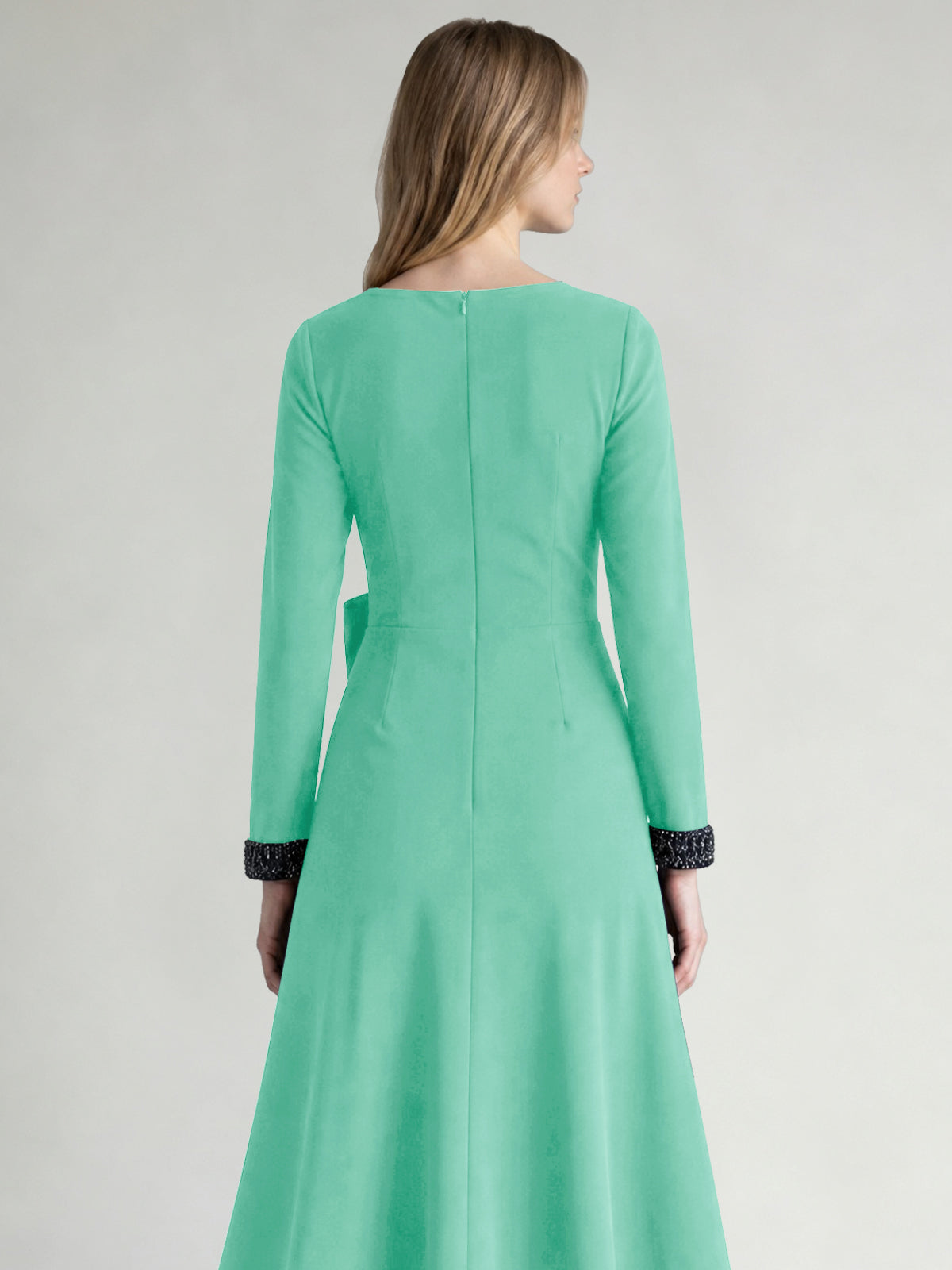 Stretch Satin Mother of the Bride Dress with Crystal