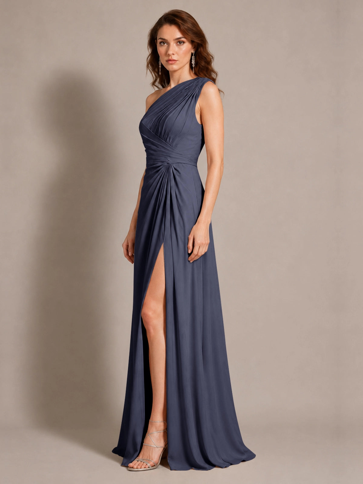 One-Shoulder Prom Dress with Slit