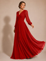 Chiffon Mother of the Bride Dress with Long Sleeves 