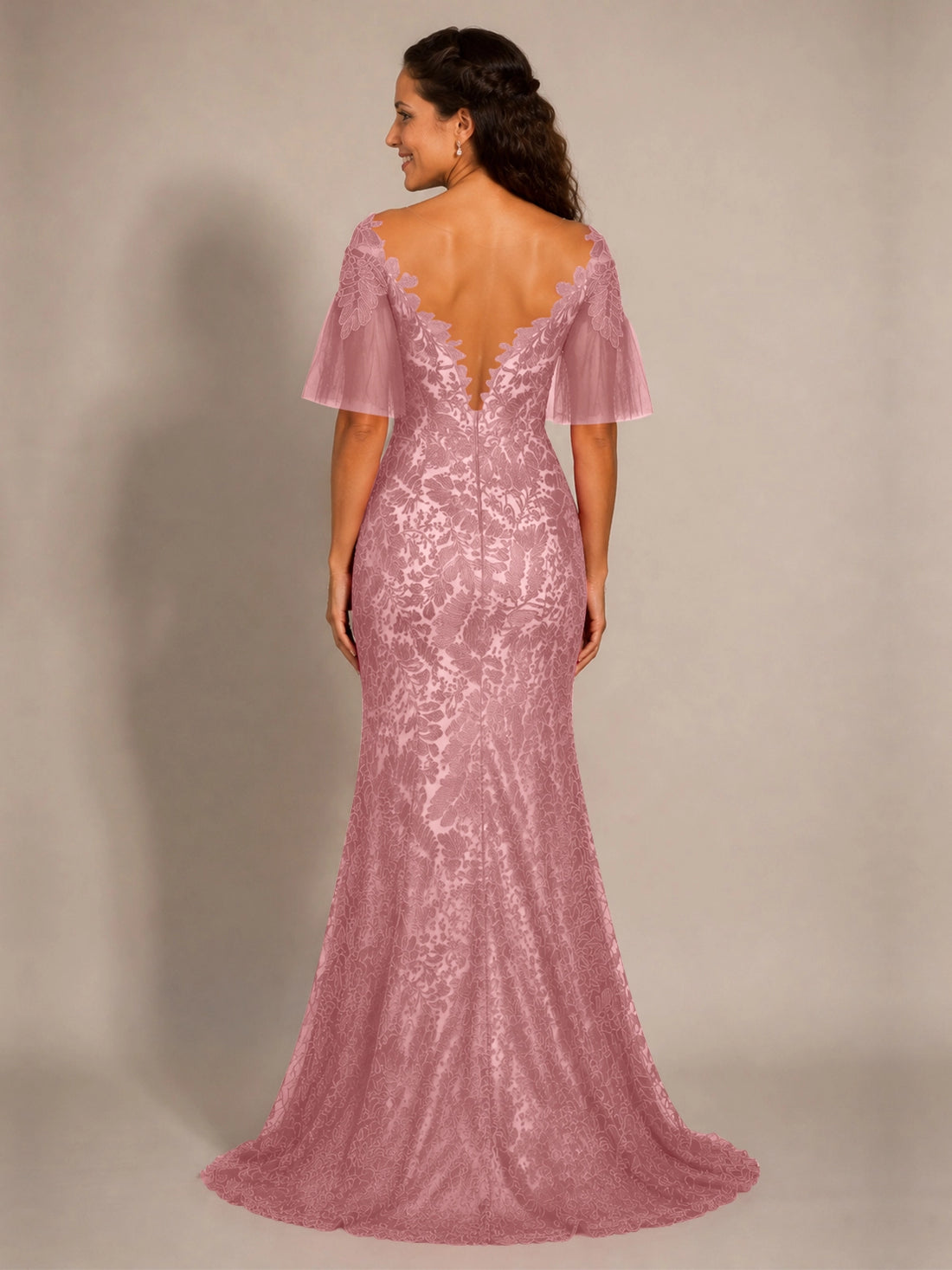 Mermaid Mother of the Bride Dress with V-neck 