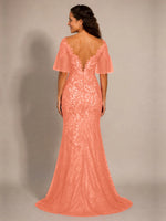 Mermaid Mother of the Bride Dress with V-neck 