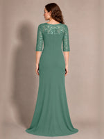 Lace Mother of the Bride Dress with Applique 