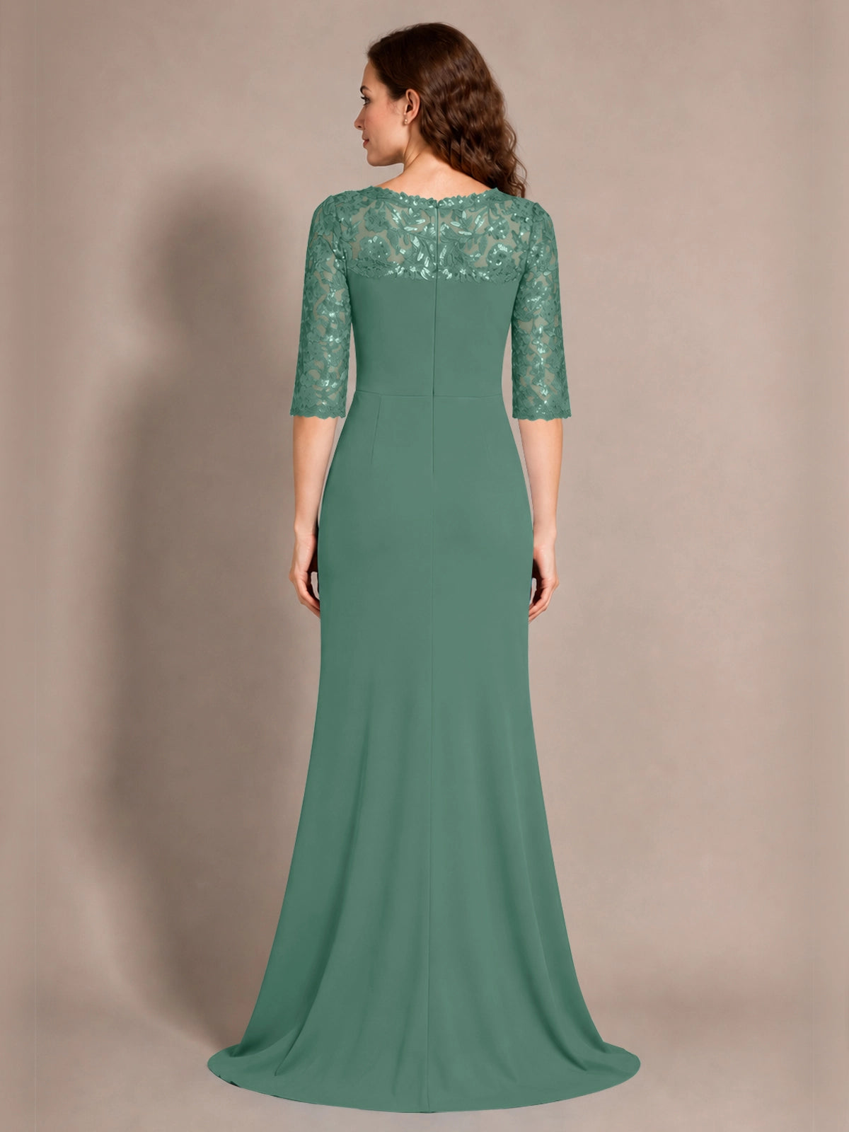 Lace Mother of the Bride Dress with Applique 
