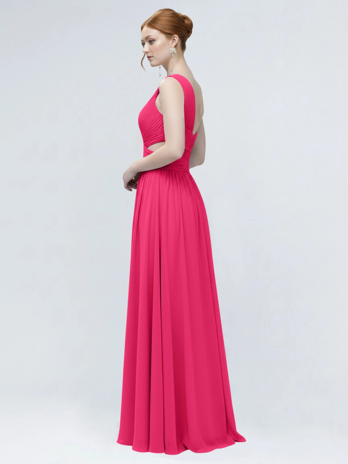 One-Shoulder Side Cut-Out Bridesmaid Dress 