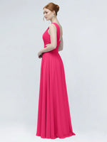 One-Shoulder Side Cut-Out Bridesmaid Dress 