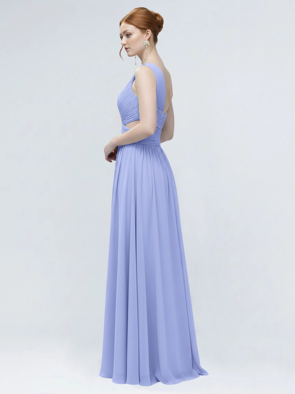 One-Shoulder Side Cut-Out Bridesmaid Dress 