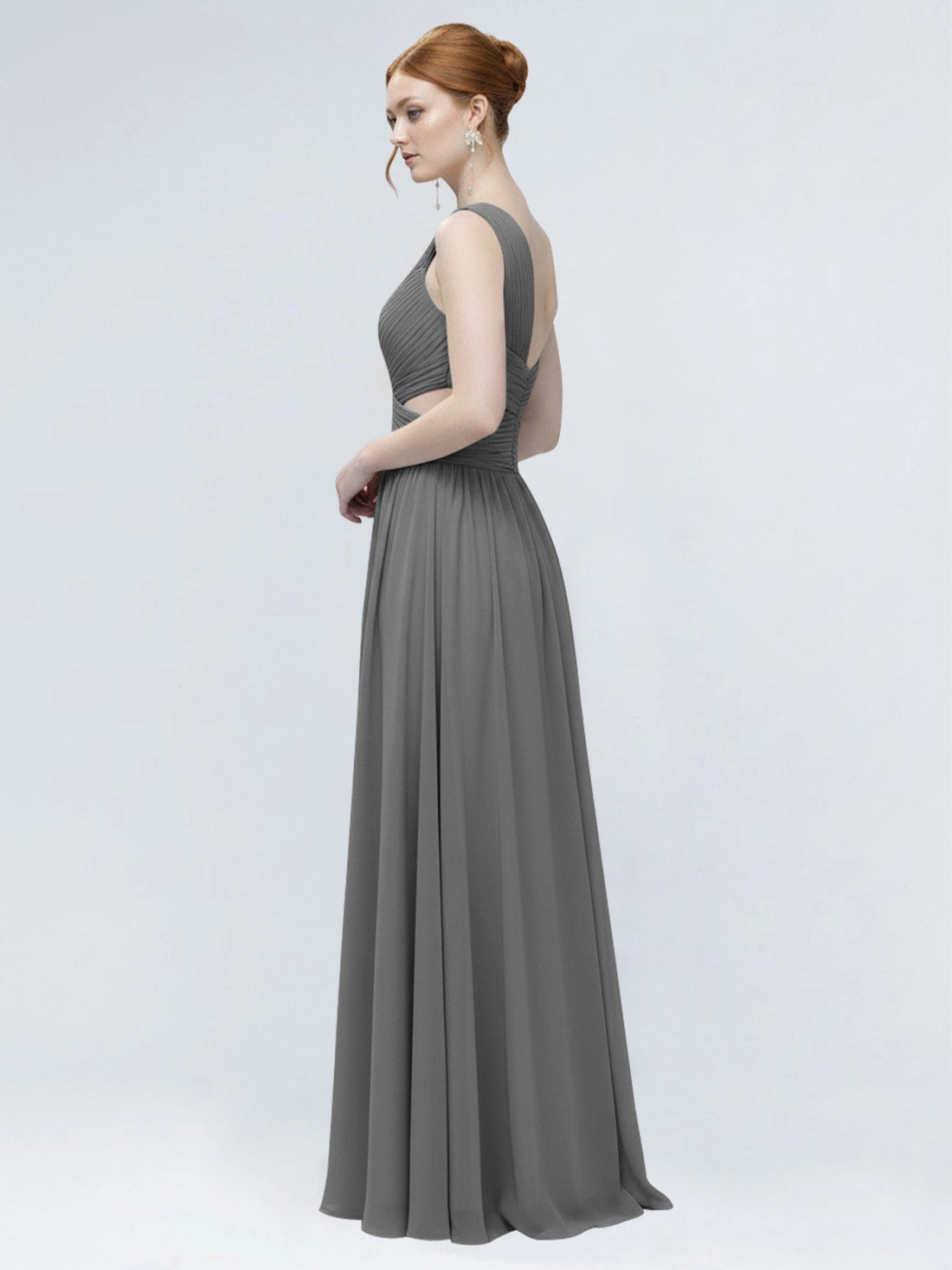 One-Shoulder Side Cut-Out Bridesmaid Dress 